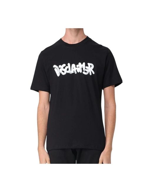 DISCLAIMER Tops ,Zwart ,Katoen T-Shirt Maglia Jersey 55123 in het Black voor heren