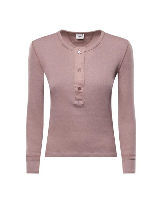 Chloé Pink Round-Neck Knitwear