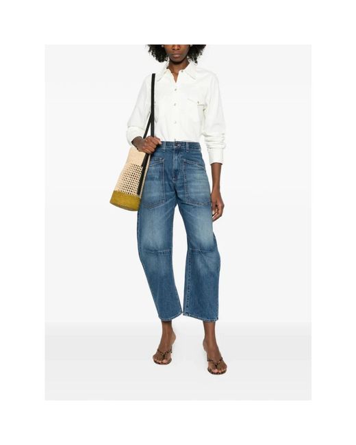 Nili Lotan Blue Loose Fit Jeans