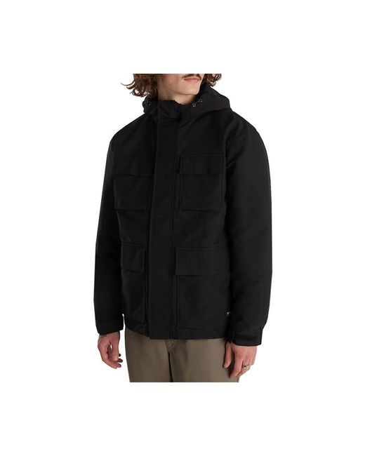Vans Jassen ,Zwart ,Nylon Stijlvolle Nylon Bomberjack Met Logo in het Blue voor heren