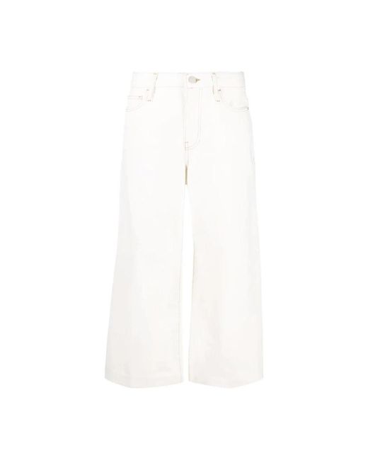FRAME White Wide crop high rise jeans