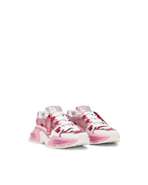 Dolce & Gabbana Pink Mixed-Material Airmaster Sneakers