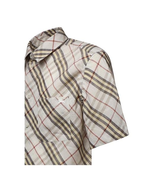 Burberry Gray Short Sleeve Shirts for men