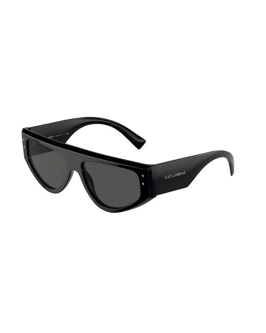 Dolce & Gabbana Black Schwarze sonnenbrille mit dunkelgrauen gläsern