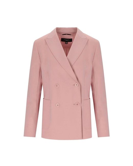Weekend by Maxmara Jassen ,Roze ,Wol Zinnia Double-Breasted Jacket in het Pink