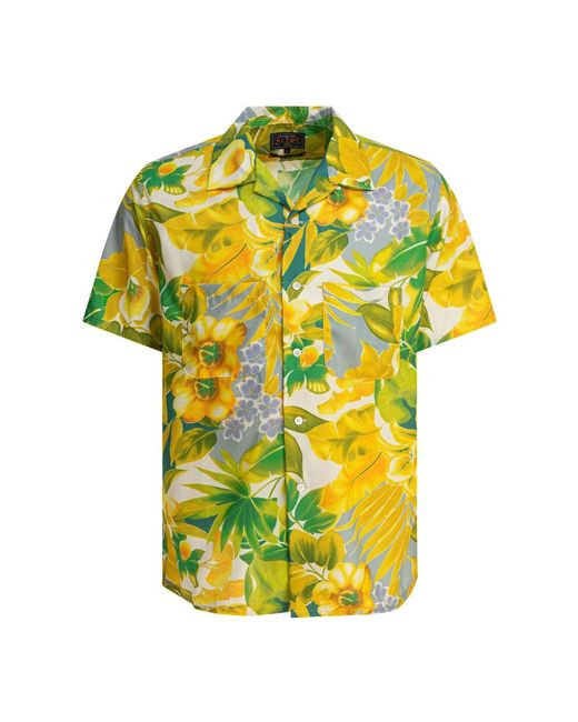 Beams Plus Yellow Short Sleeve Shirts for men