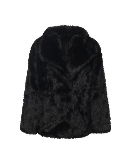 V73 Black Faux Fur & Shearling Jackets