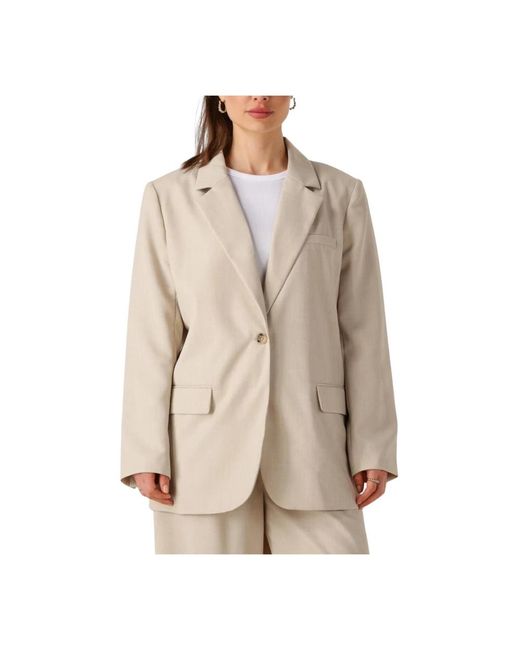 Modström Jassen Blazer Voor Zomerse Elegantie in het Natural