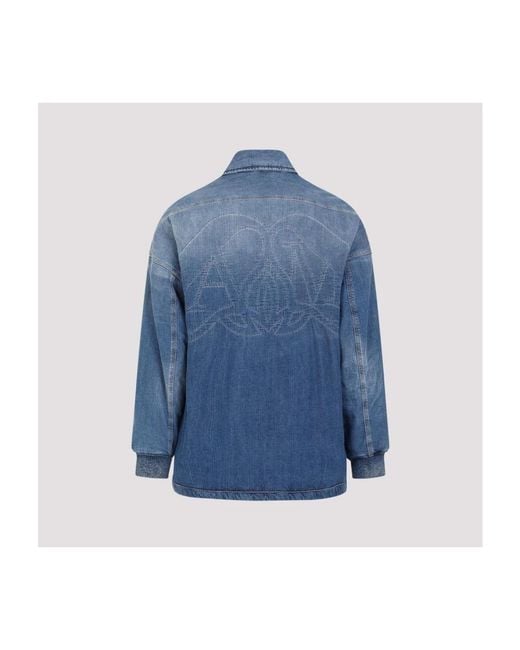 McQueen Blue Denim Shirts for men