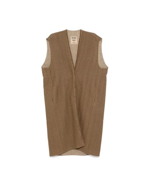 Single-Breasted Coats Uma Wang de color Brown