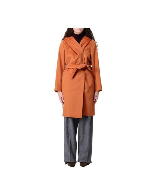Max Mara Orange Belted Coats