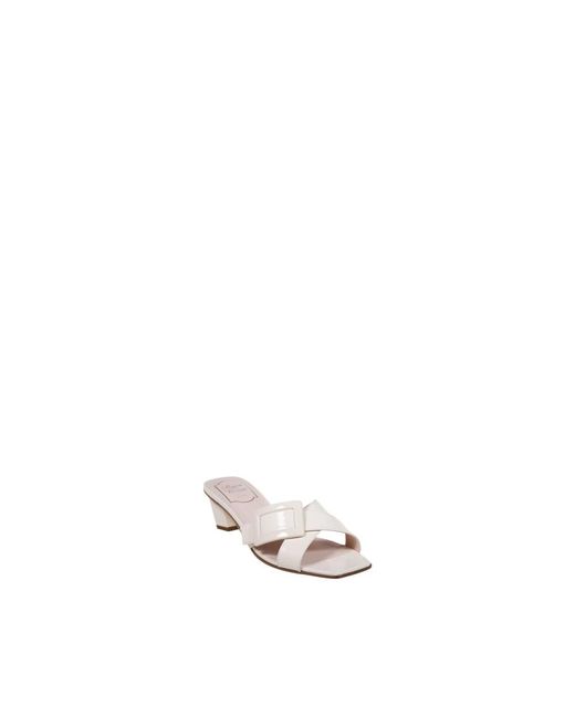 Roger Vivier White Heeled Mules