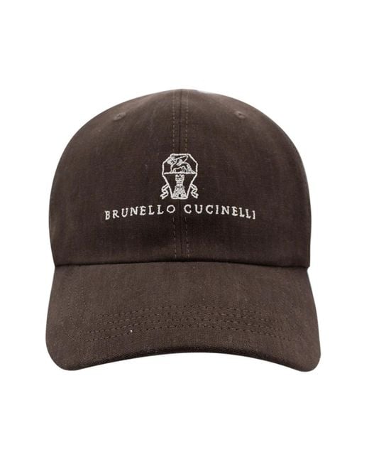 Brunello Cucinelli Verstellbare Baseballkappe Mit Frontstickerei in Brown für Herren