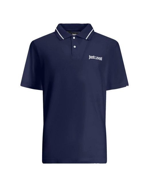 Just Cavalli Blue Polo Shirts for men