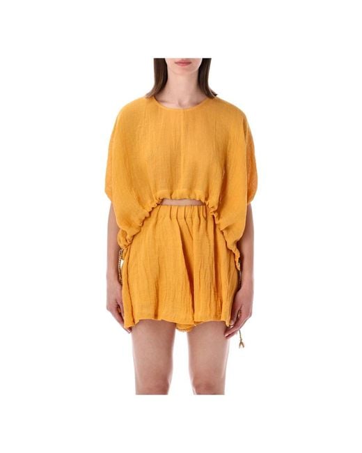 120% Lino Camicia in het Orange