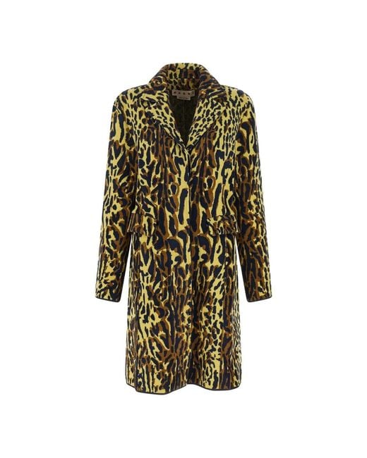 Single-Breasted Coats Marni en coloris Green
