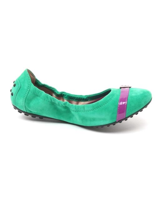 Tod's Green Ballerina Shoes