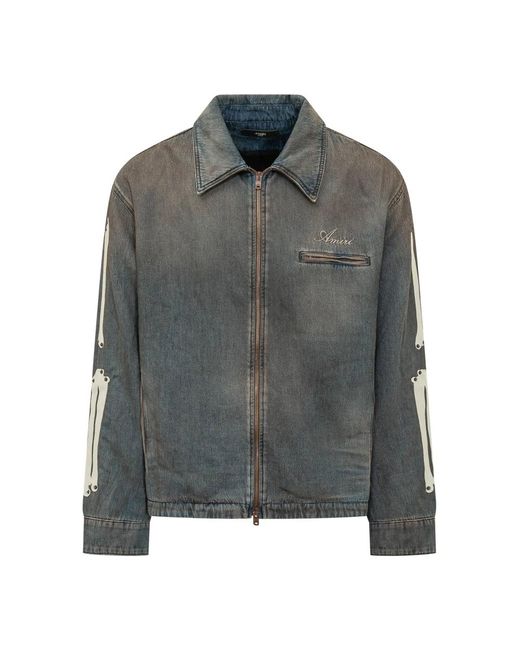 Amiri Gray Denim Jackets for men