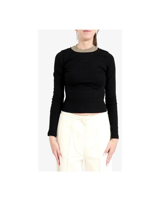 MSGM Black Long Sleeve Tops