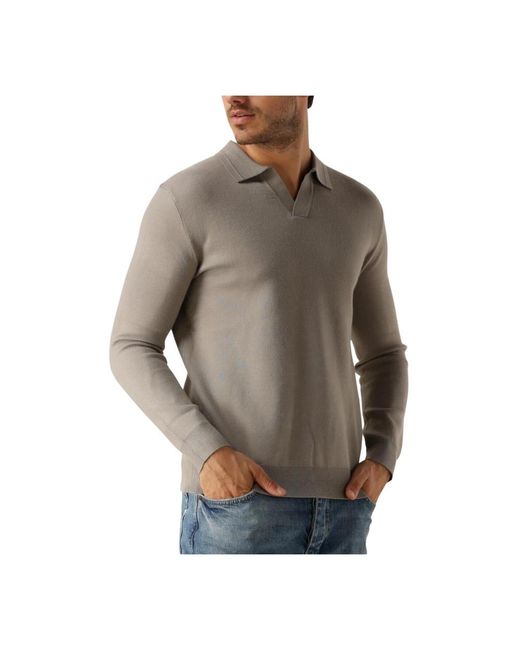 Pure Path Tops ,Grijs ,Taupe Gebreide Polo 808 Stijlvolle Polo in het Brown voor heren
