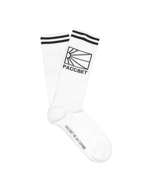 Rassvet (PACCBET) White Weiße Logo Hohe Socken