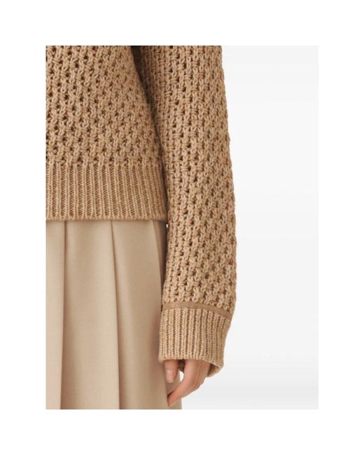 Fabiana Filippi Natural V-Neck Knitwear