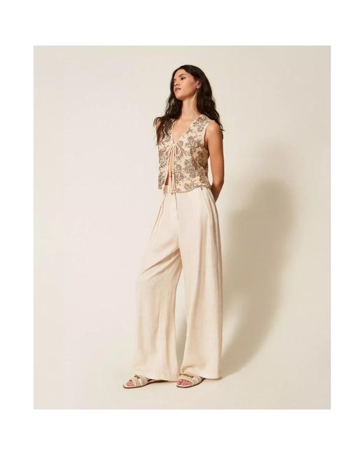 Twinset Natural Wide Trousers
