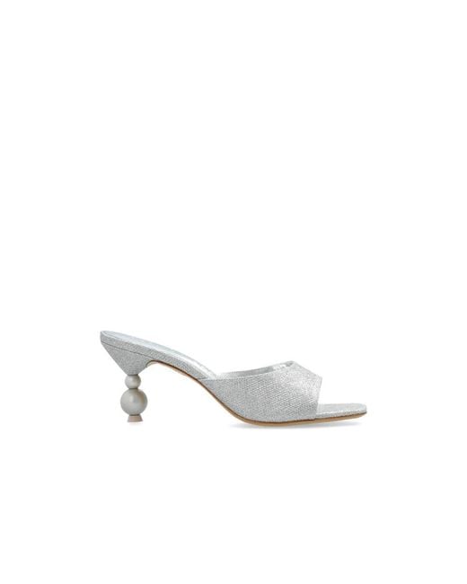 Sophia Webster White Heeled Mules
