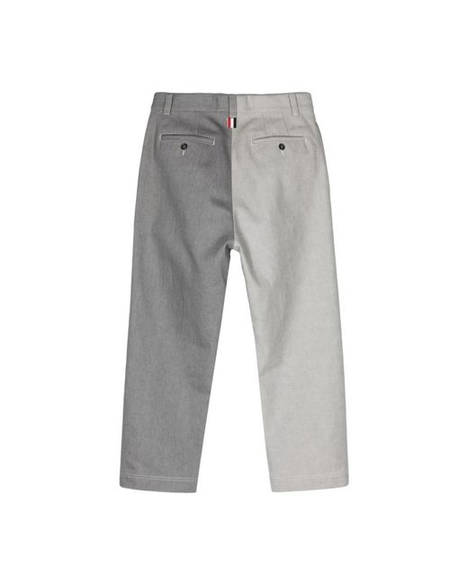 Thom Browne Gray Straight Trousers for men