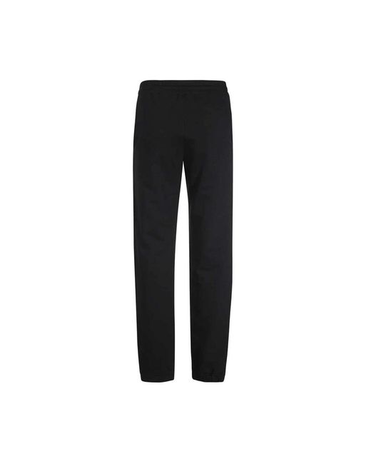 MSGM Broeken ,Zwart ,Katoen Katoenen Logo Print Trainingsbroeken Elastische Manchetten in het Black