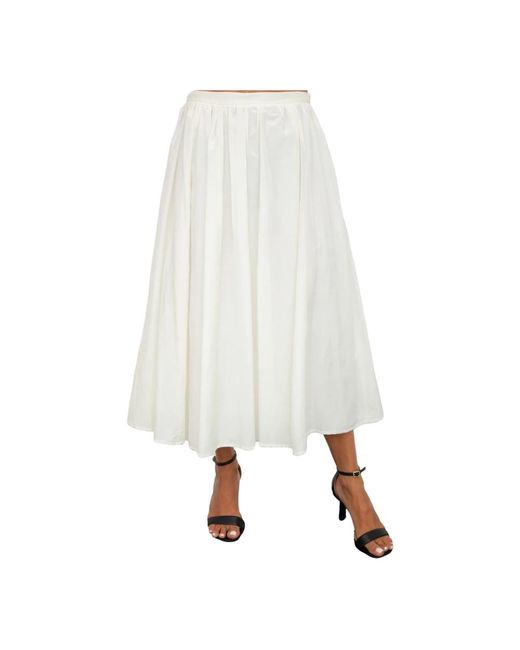 iBlues White Midi Skirts