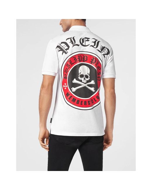 Philipp Plein Polo Ss Skull&Bones in het White voor heren