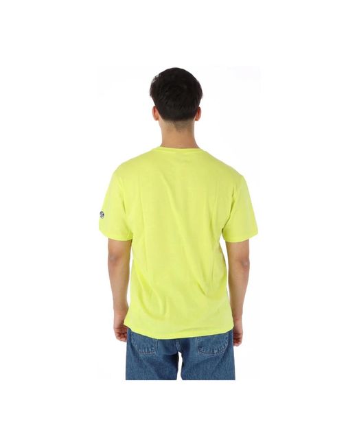 North Sails Tops ,Geel ,Katoen Gele Ronde Hals T-Shirt in het Yellow voor heren