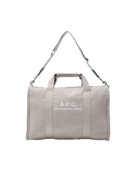 A.P.C. Gray Weekend Bags for men