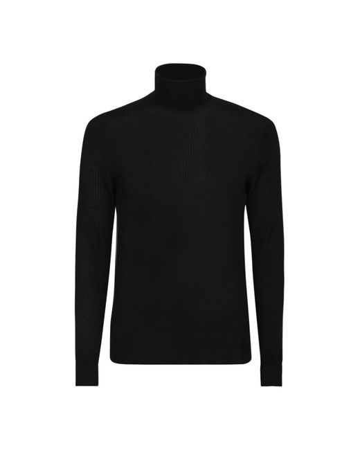 Dell'Oglio Black Turtlenecks for men