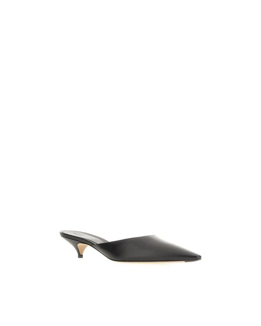 The Row Black Heeled Mules
