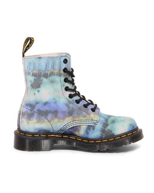 Dr. Martens Blue Pascal Tie Dye Stiefel