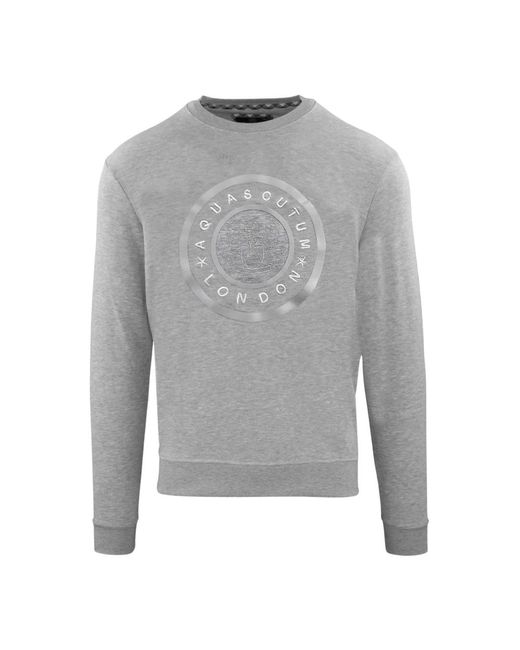 Aquascutum Sweatshirt mit sichtbarem logo in Gray für Herren
