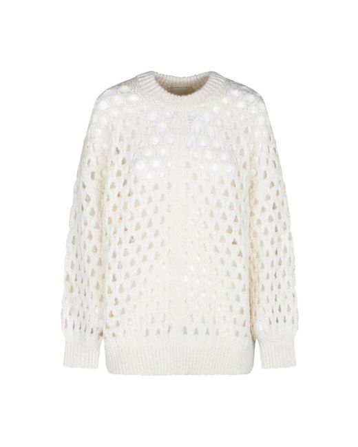 Isabel Marant White Perforierter Strickpullover Ecru