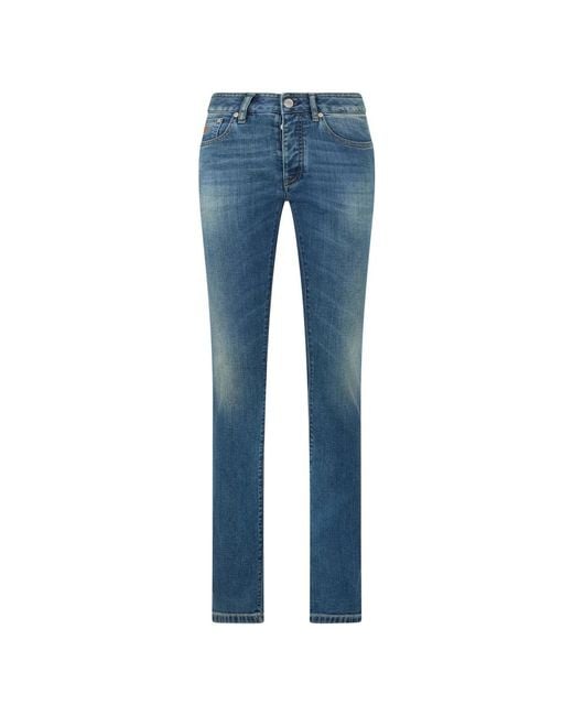 Moorer Blue Slim Fit Jeans for men