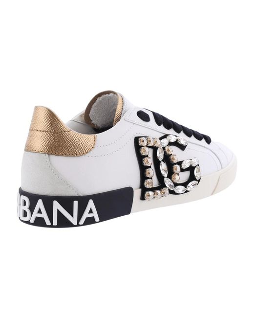 Sneakers Portofino vintage en cuir de veau Dolce & Gabbana en coloris White