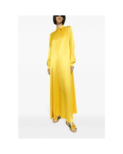 Dolce & Gabbana Yellow Shirt Dresses