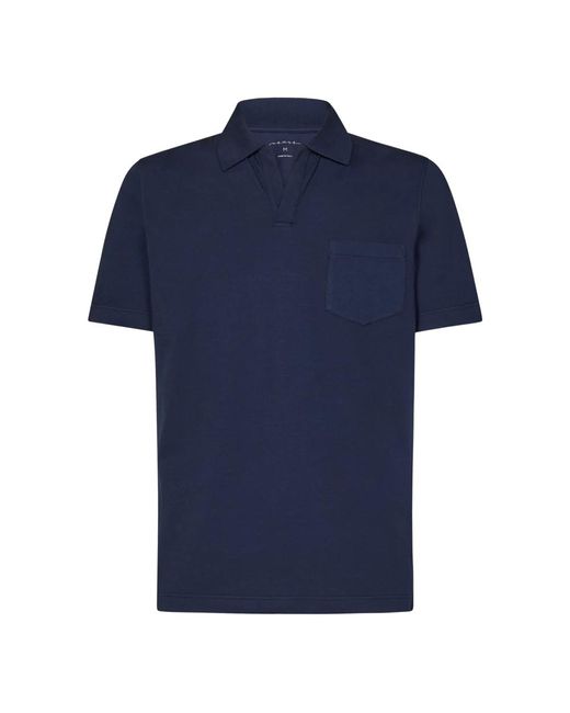 Sease Blaues geripptes polo t-shirt in Blue für Herren