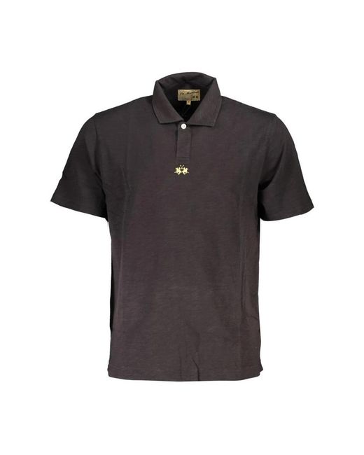 La Martina Black Polo Shirts for men