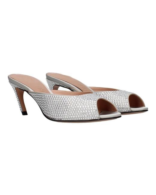 The Attico White Heeled Mules
