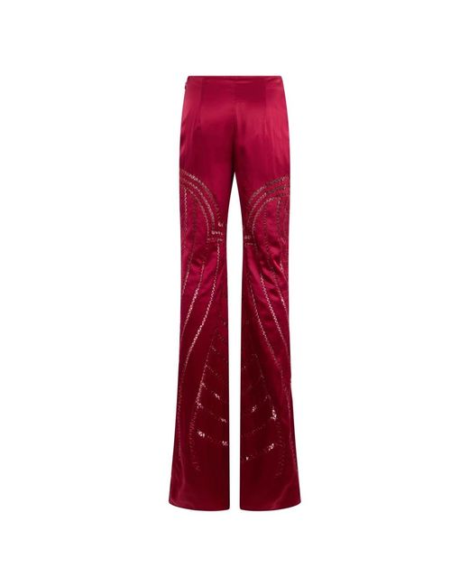 Alberta Ferretti Red Wide Trousers