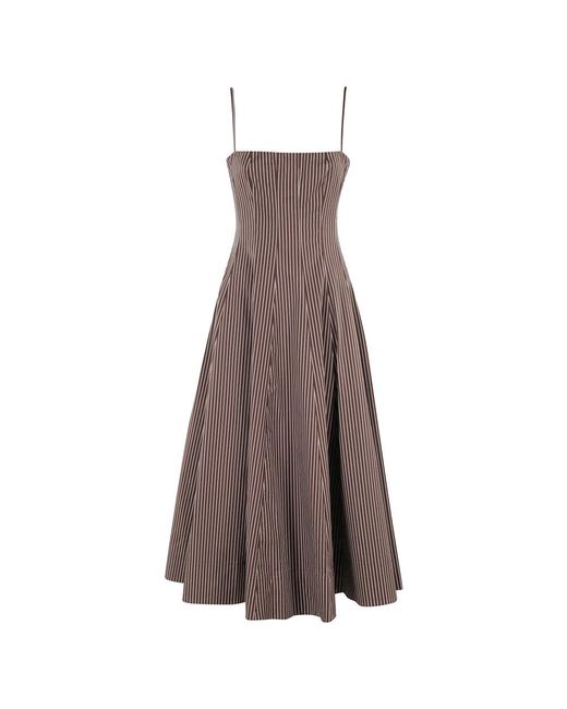 Midi Dresses Staud de color Brown