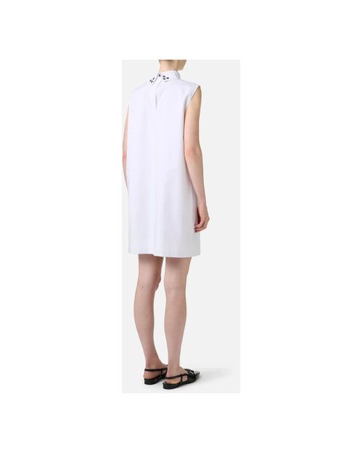 Iceberg White Ärmelloses Kleid Mit Komfort-Passform Aus Bonded Popeline