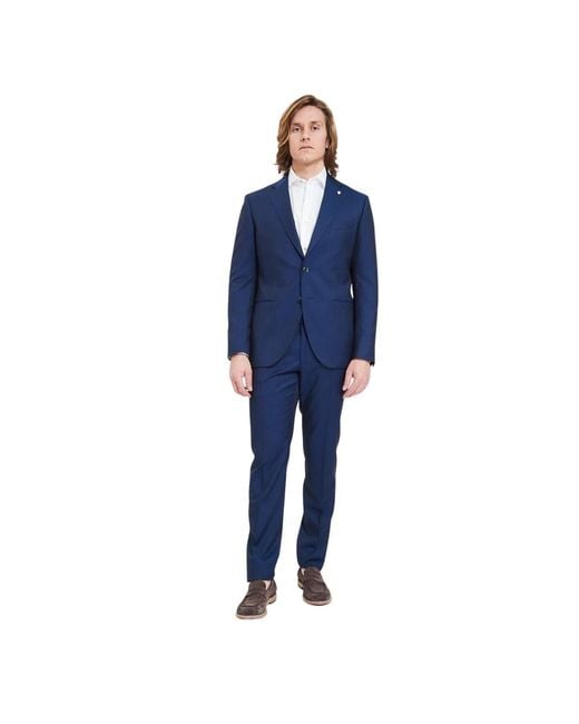 Single Breasted Suits Luigi Bianchi de hombre de color Blue