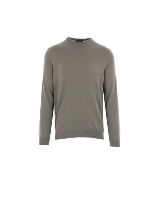 Zanone Gray Round-Neck Knitwear for men